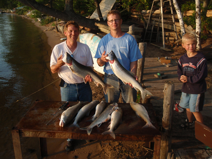 Brian and Eric with fish caught on Labor day in hot spot in Bete Gris.