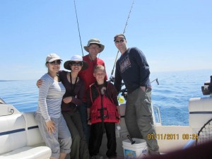 family fishing with sand point charters, michigan