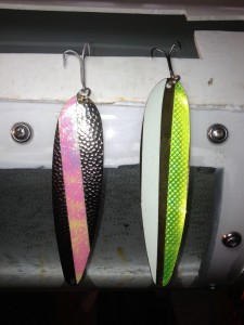 Good lake trout spoons with a little modification tape.