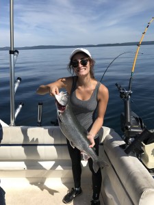 Alex with her Lake Trout